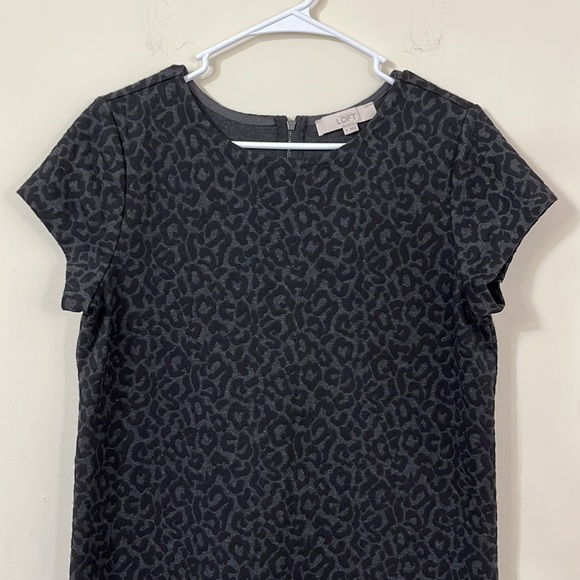 Ann Taylor LOFT Black Animal Print Tee Shirt Dress M - Picture 2 of 7